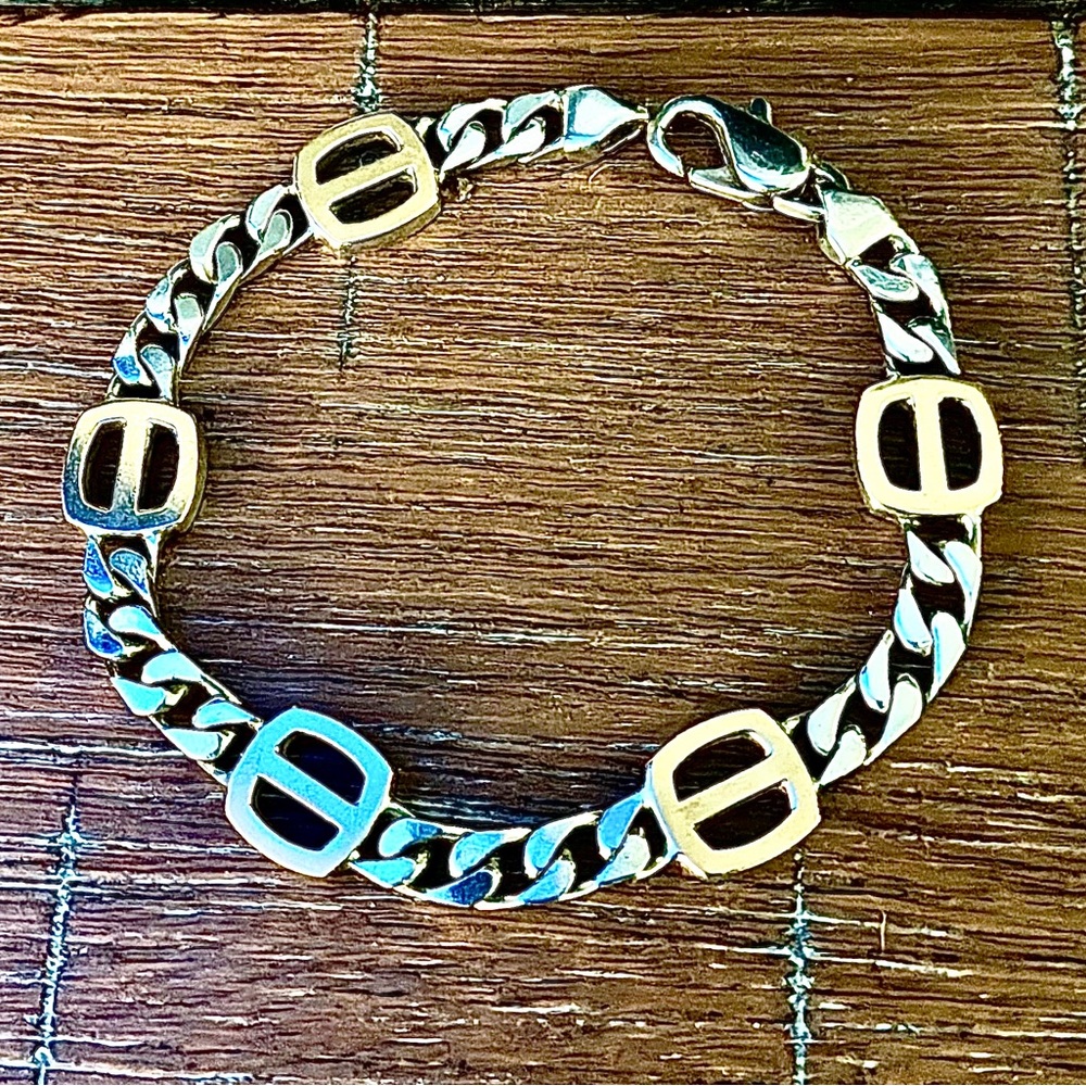 Authentic Paracci 18k Gold and 925 Silver Chain Bracelet - Picture 2 of 3